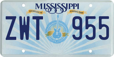 MS license plate ZWT955
