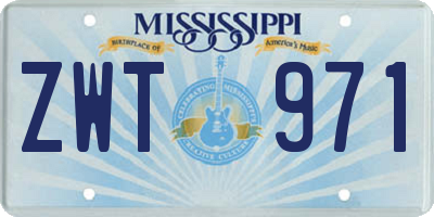 MS license plate ZWT971