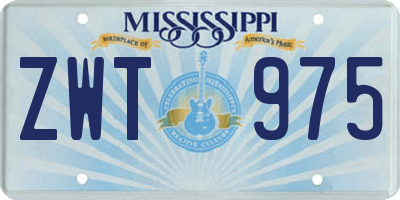 MS license plate ZWT975