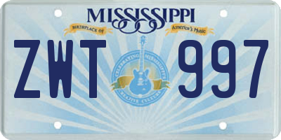 MS license plate ZWT997