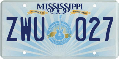 MS license plate ZWU027