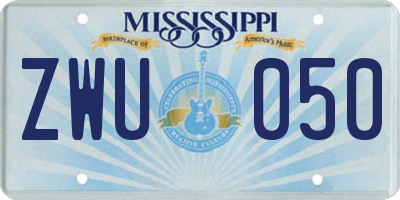 MS license plate ZWU050