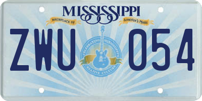 MS license plate ZWU054