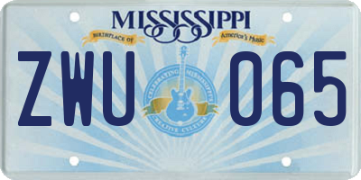 MS license plate ZWU065