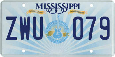 MS license plate ZWU079