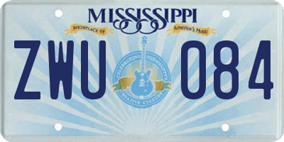 MS license plate ZWU084