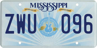 MS license plate ZWU096