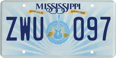 MS license plate ZWU097