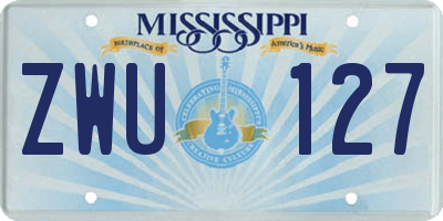 MS license plate ZWU127