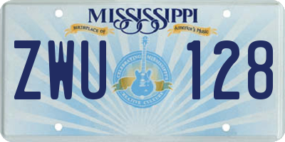 MS license plate ZWU128