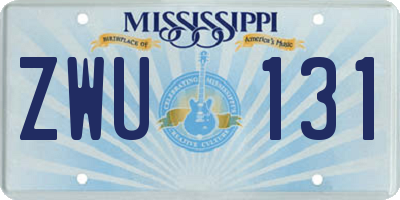 MS license plate ZWU131
