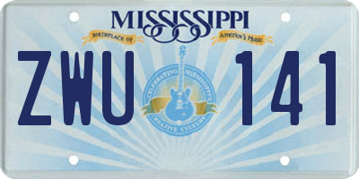 MS license plate ZWU141