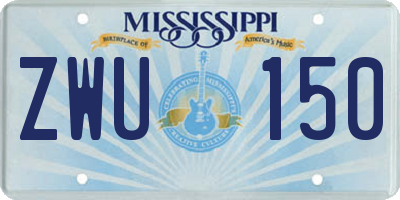 MS license plate ZWU150