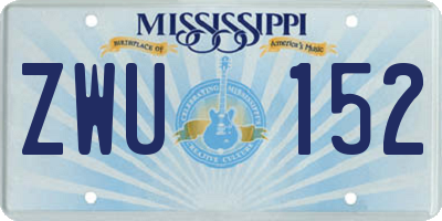 MS license plate ZWU152
