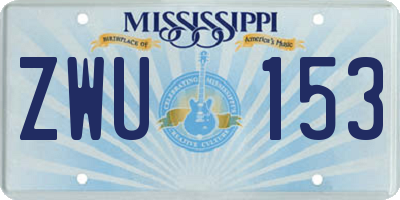 MS license plate ZWU153