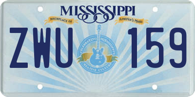 MS license plate ZWU159