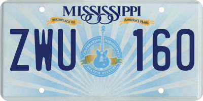 MS license plate ZWU160