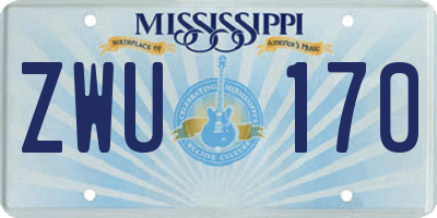 MS license plate ZWU170