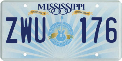 MS license plate ZWU176
