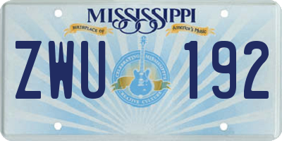 MS license plate ZWU192