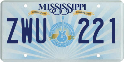 MS license plate ZWU221