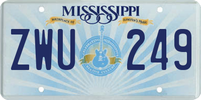MS license plate ZWU249