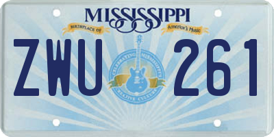 MS license plate ZWU261
