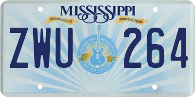 MS license plate ZWU264