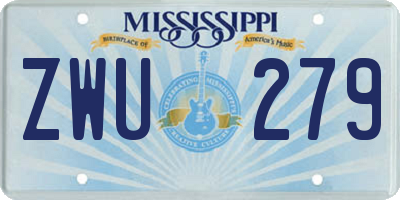 MS license plate ZWU279