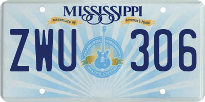 MS license plate ZWU306