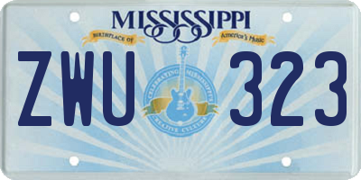 MS license plate ZWU323