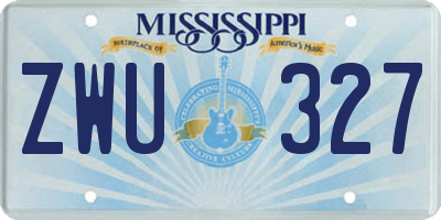MS license plate ZWU327