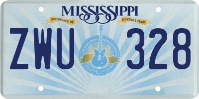 MS license plate ZWU328