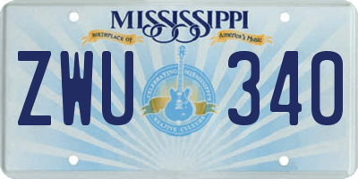 MS license plate ZWU340