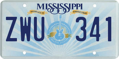 MS license plate ZWU341