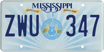 MS license plate ZWU347