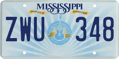 MS license plate ZWU348