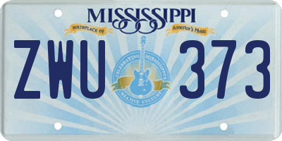 MS license plate ZWU373