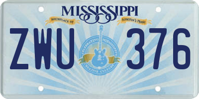 MS license plate ZWU376