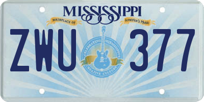 MS license plate ZWU377