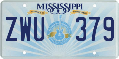MS license plate ZWU379