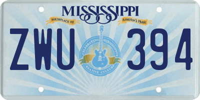 MS license plate ZWU394