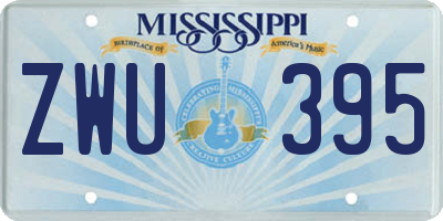 MS license plate ZWU395