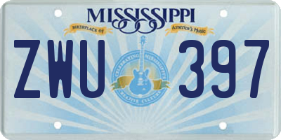 MS license plate ZWU397
