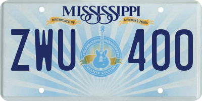 MS license plate ZWU400