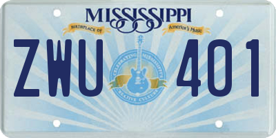 MS license plate ZWU401