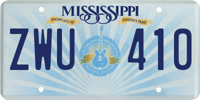 MS license plate ZWU410