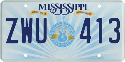 MS license plate ZWU413