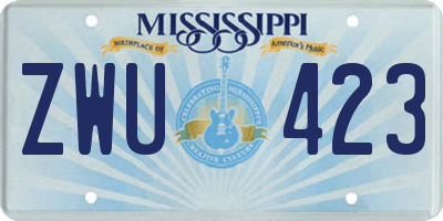 MS license plate ZWU423