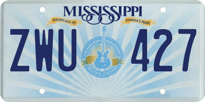MS license plate ZWU427